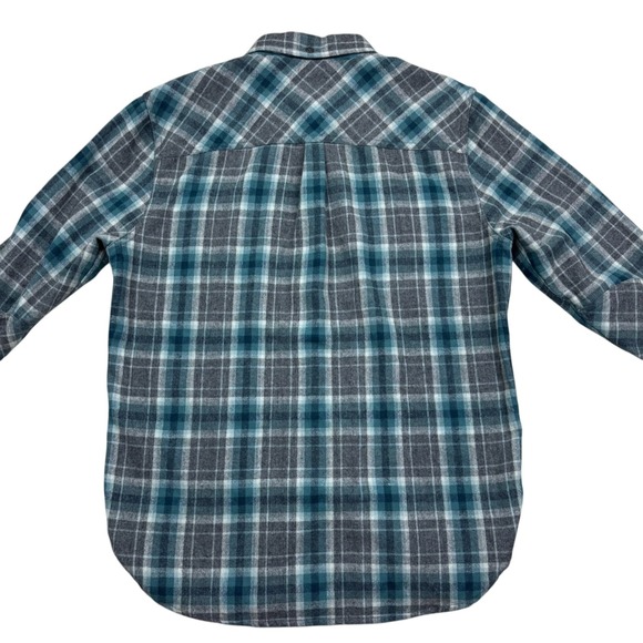 Levis Men's Green Plaid Wool Blend Double Pocket Button Down Long Sleeve Size M - Picture 10 of 14